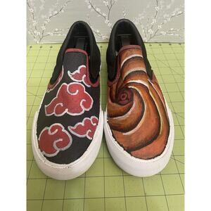 Akatsuki Naruto Hurley Customized Men’s Shoes 9.5 M Slip On Hand Painted Custom